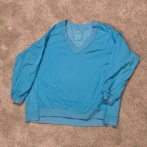 Aerie Teal V-Neck Sweatshirt